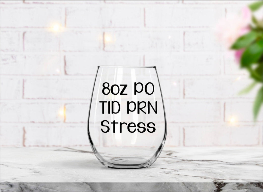 Prescription Stemless Wine Glass
